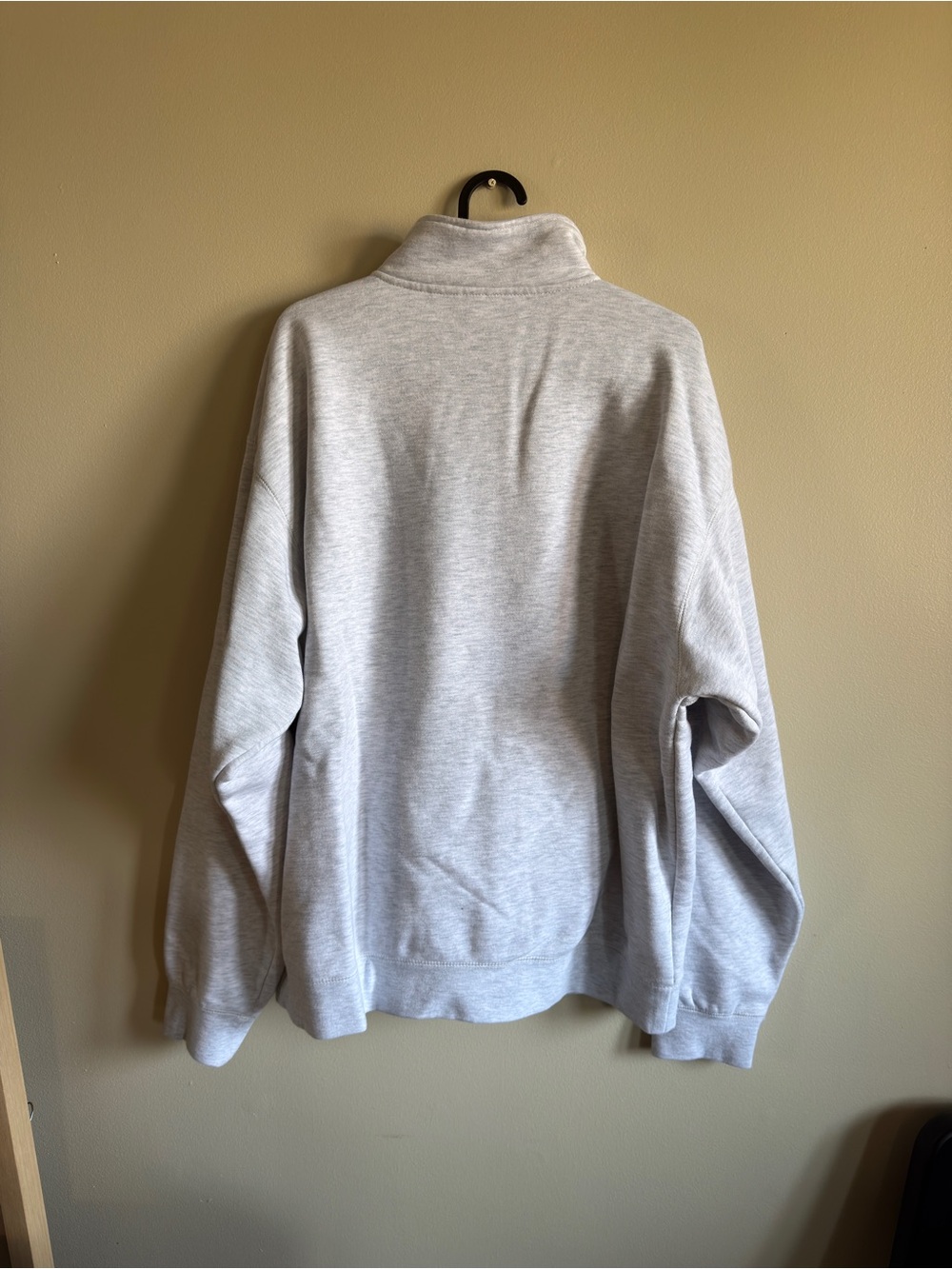 Obey Men's Heather Light Gray Half-Zip Pullover Sweater - Picture 4 of 4